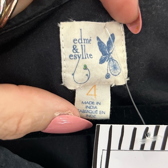 Anthropologie Edme & Esyllte black and white boho top size 4 - Picture 2 of 3